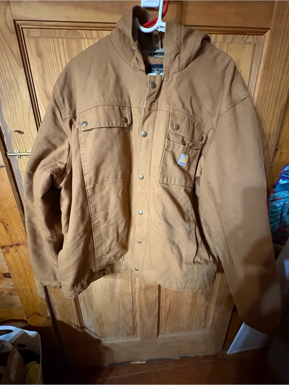 PRICE IS FIRM BUT OFFER! Carhartt Brown Hooded Canvas Jacket - Men's Work Coat